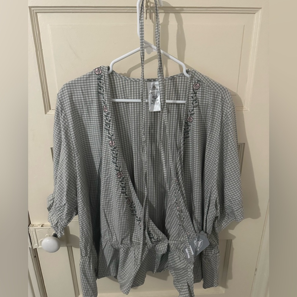 Disney brand NWT wrap top Beauty and the Beast Belle theme